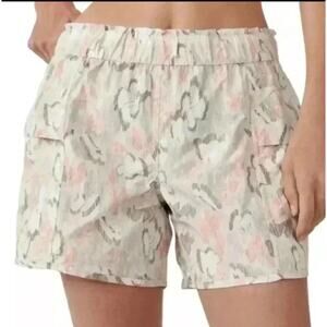 Free People Movement In the Wild Printed Shorts L Ivory Combo Hiking Slouchy NEW